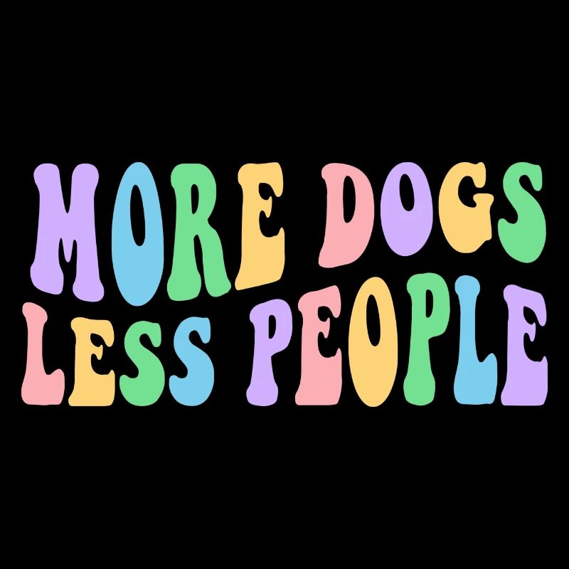 Plus de chiens, moins de gens - Design rétro groovy