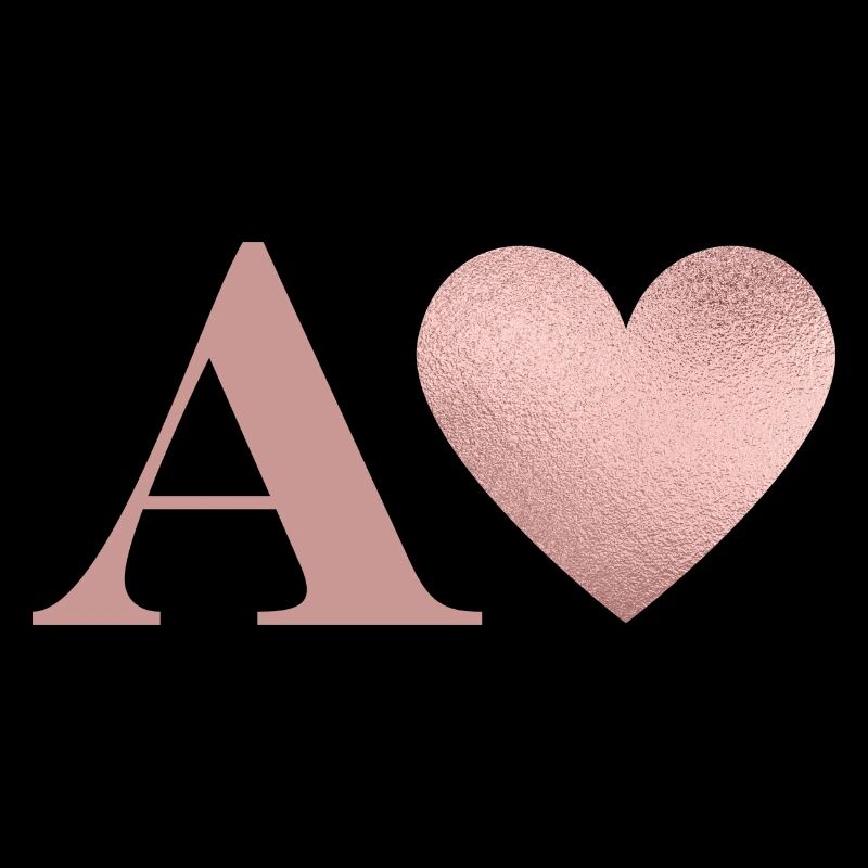 Roségold Herz Buchstabe