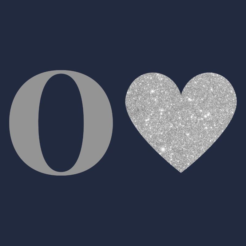 Letter o silver heart