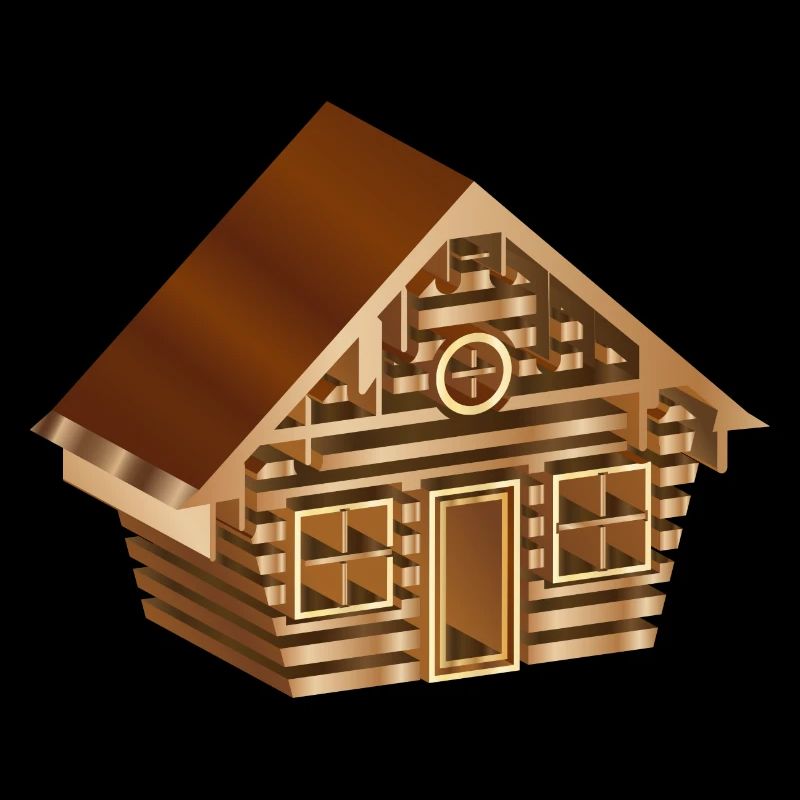 zauberhafte Blockhütte im 3D Stil in Holz Optik