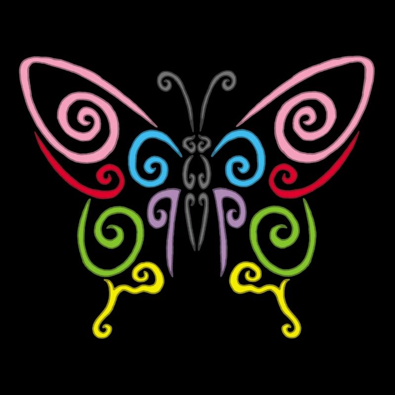 Symbole d'un papillon multicolore