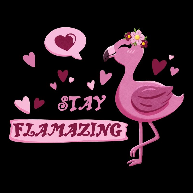 Flamant rose mignon avec dicton - Stay flamazing