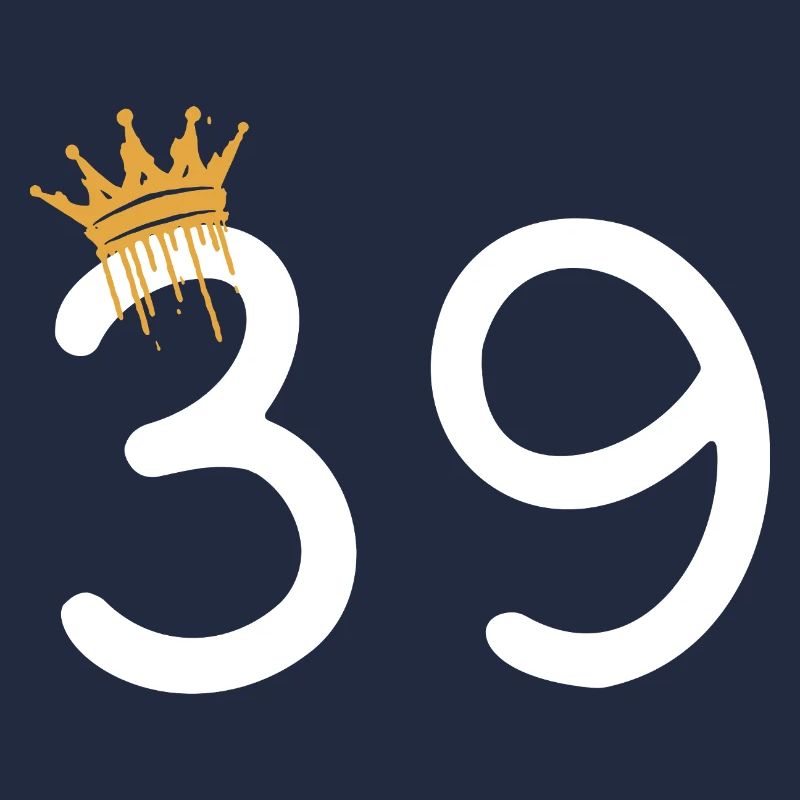 Royal number 39 with gold crown