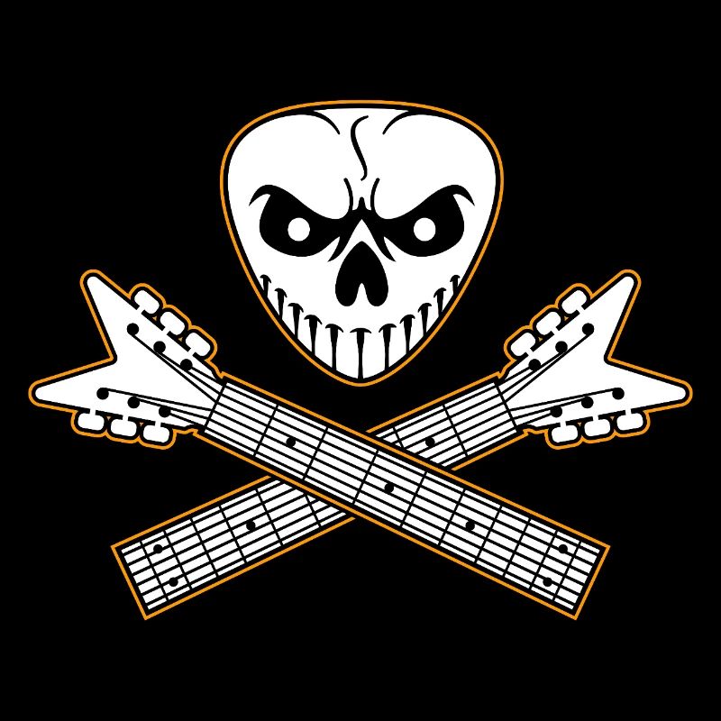 Guitar Pick Skull and Guitar Crossed Bones
