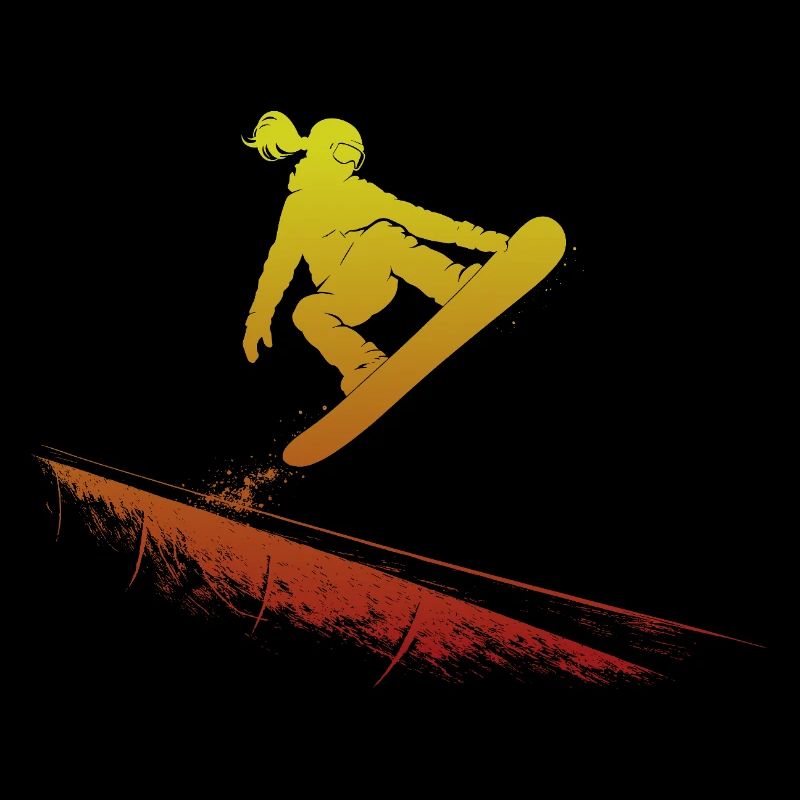 Snowboarderin Slopestyle Action Freestyle Sprung