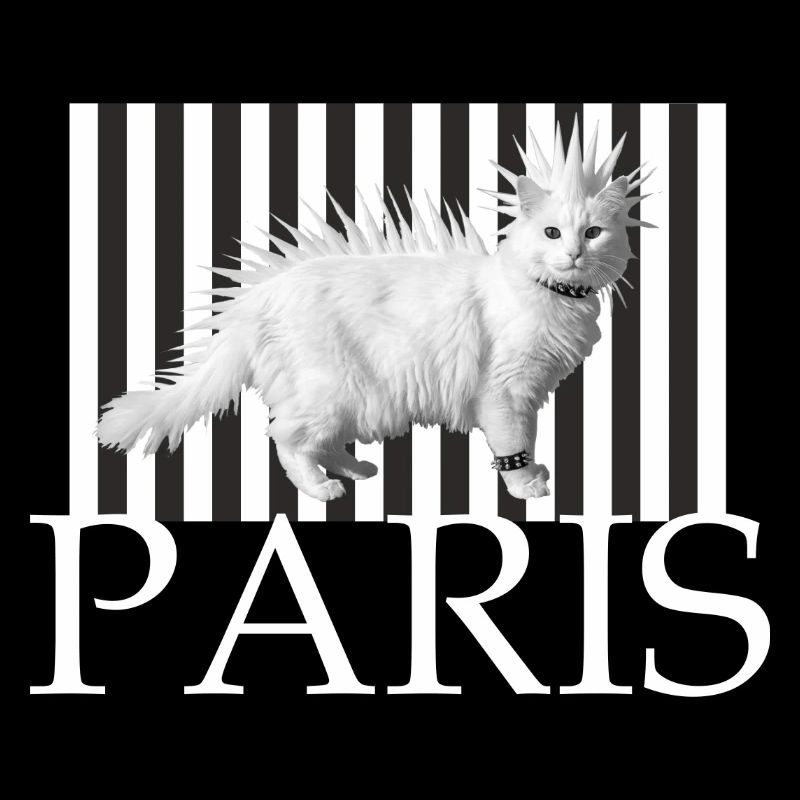 Paris Mohawk Punk Cat en rayures