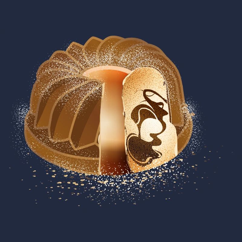Der beliebte Marmorkuchen mit Puderzucker