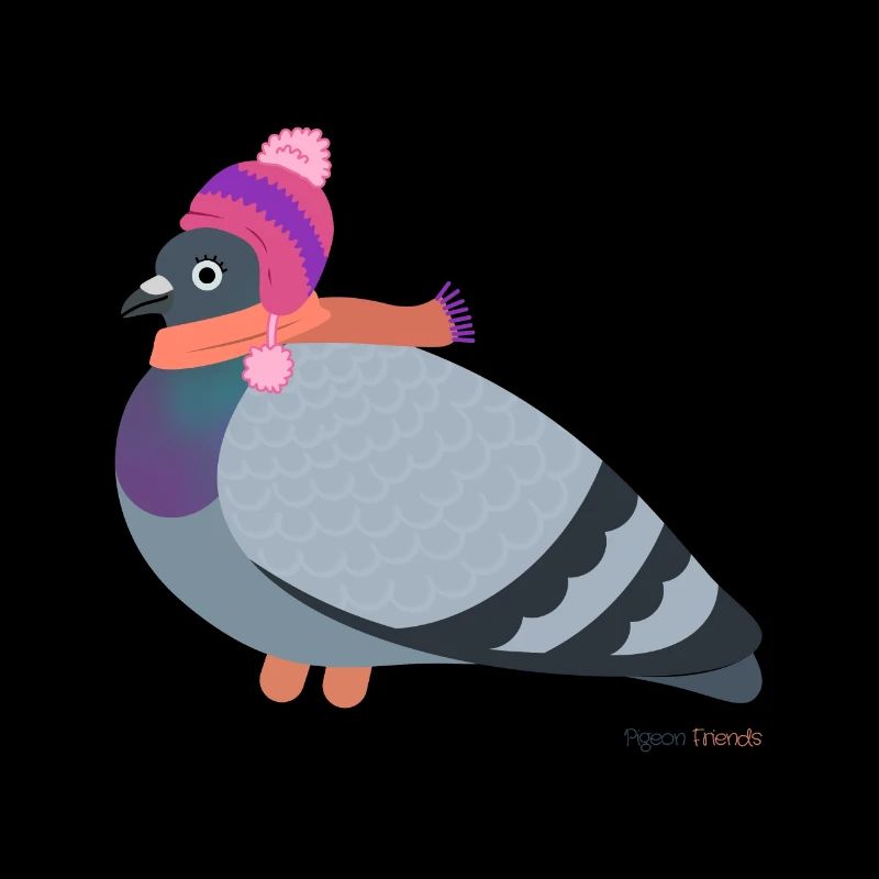 Taubenmädchen mit pinkem Winter-Outfit