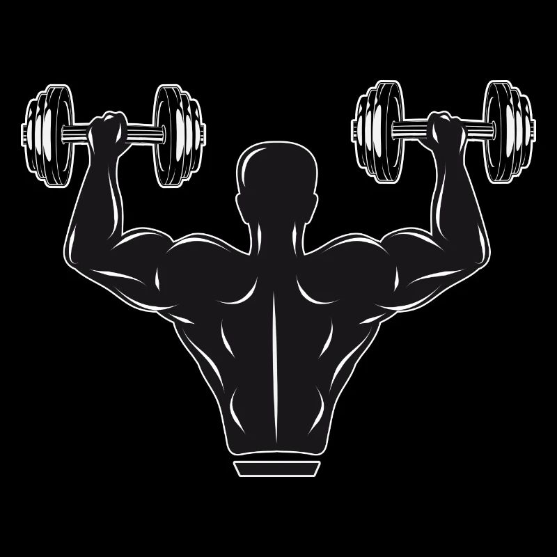 Gym Motiv schwarz weiß - Bodybuilder mit Gewichte