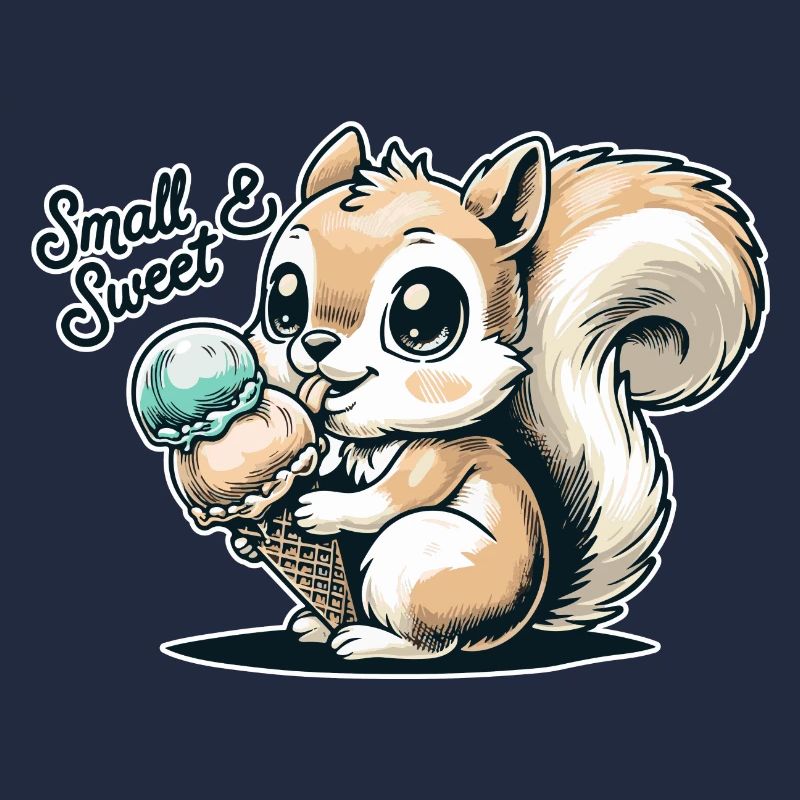 Écureuil de dessin animé mignon avec de la crème glacée