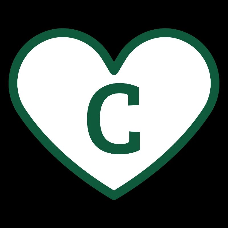 Lettre c cœur sport tendance vert - idée cadeau