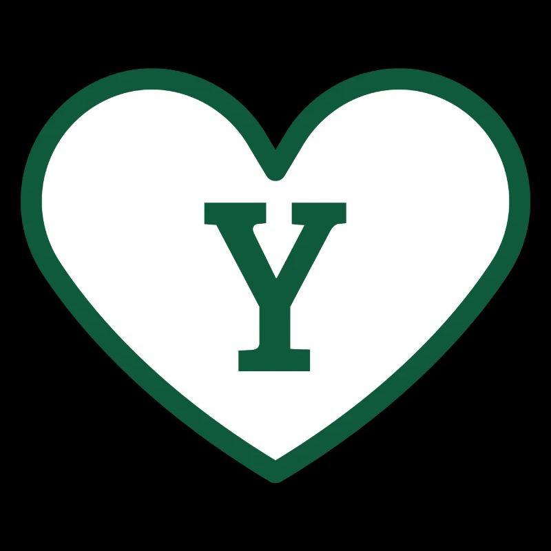 Lettre y cœur sport tendance vert - idée cadeau