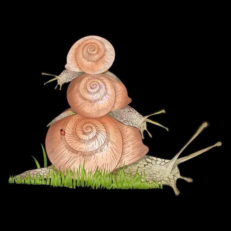 Escargots de vigne en excursion familiale d’escargots