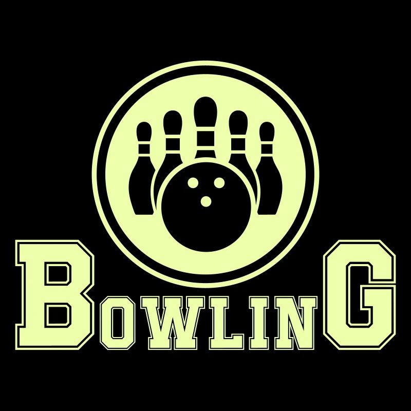 Retro Bowling Design in Neon Green