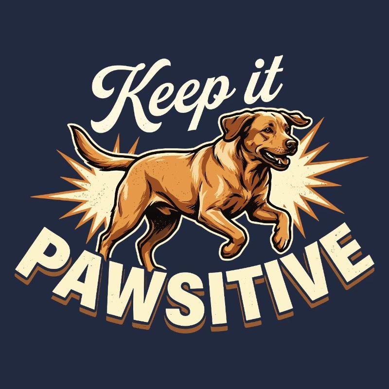 Restez Pawsitive Foxred Labrador Rétro