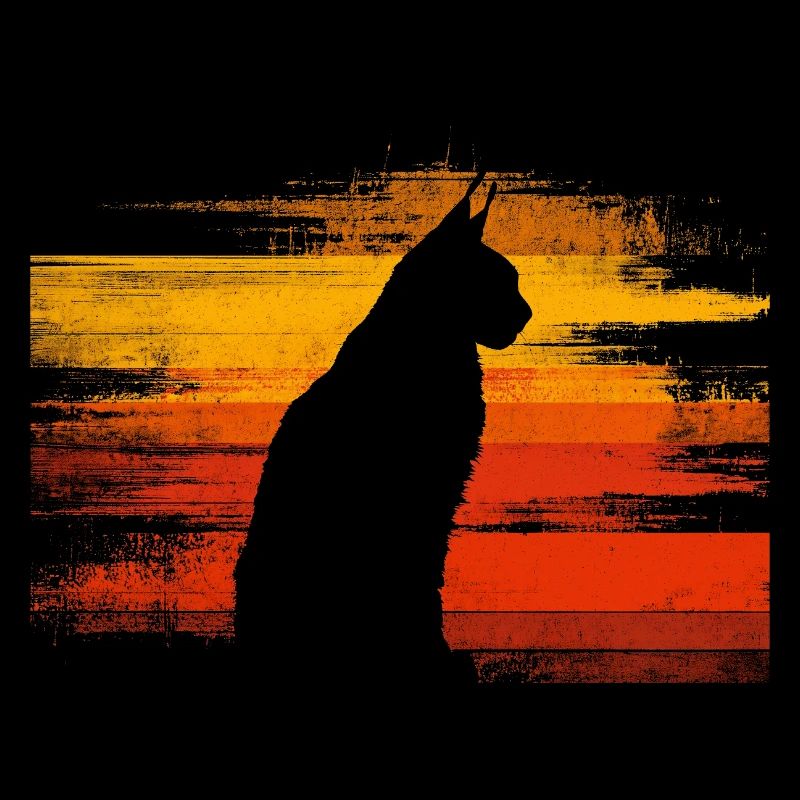 Lynx Cat Retro Wildcat Design Nature Friend
