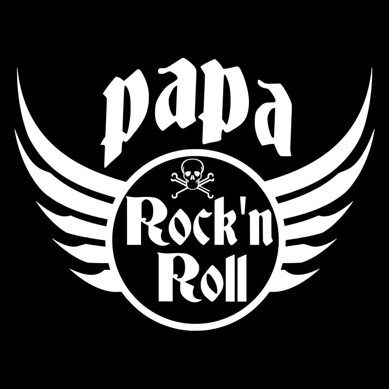 Papa Rock and Roll Skull Wings White