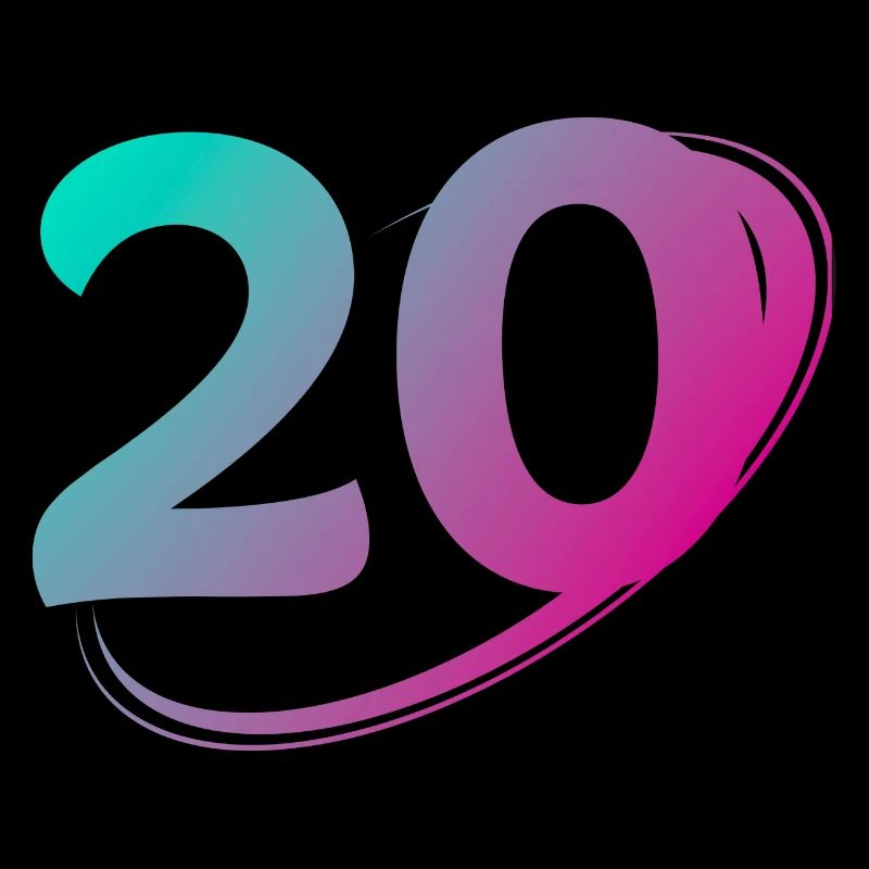 Numéro 20 multicolore
