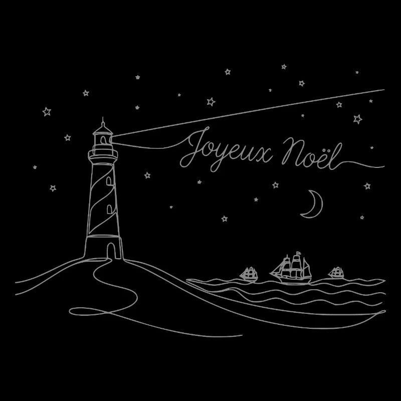 Joveux Noel Christmas Lighthouse Beach