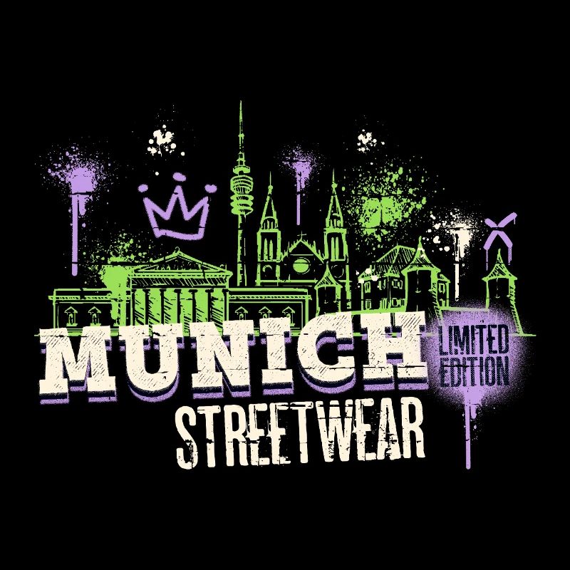 München Munich Skyline Stadt Deutschland Graffiti