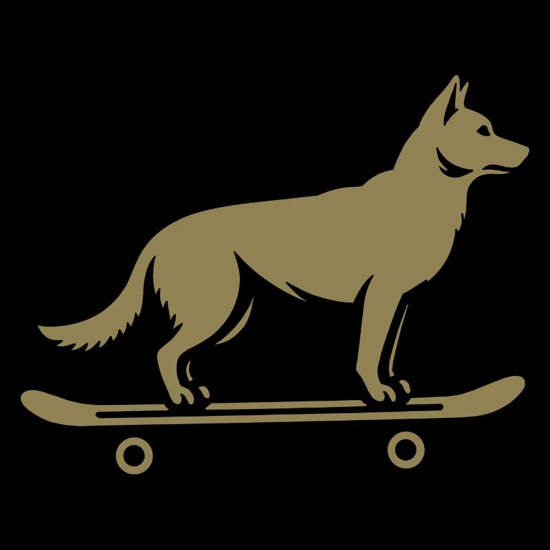 Dog Shepherd Skateboard Skateboarder