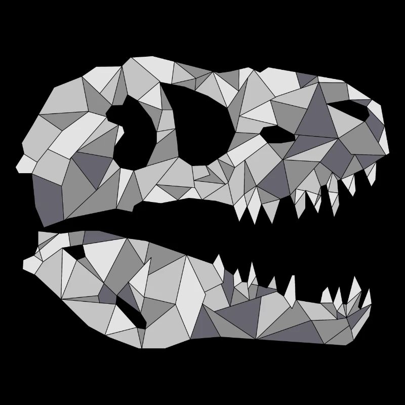 CRÂNE DE DINOSAURE GÉOMÉTRIQUE