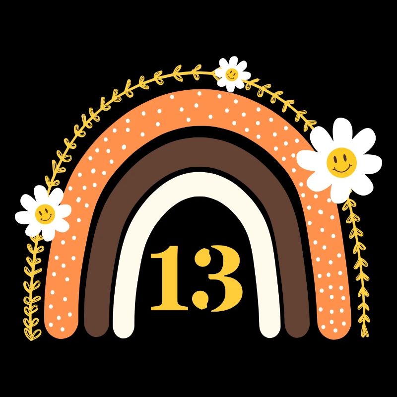 13e anniversaire rainbow jaune