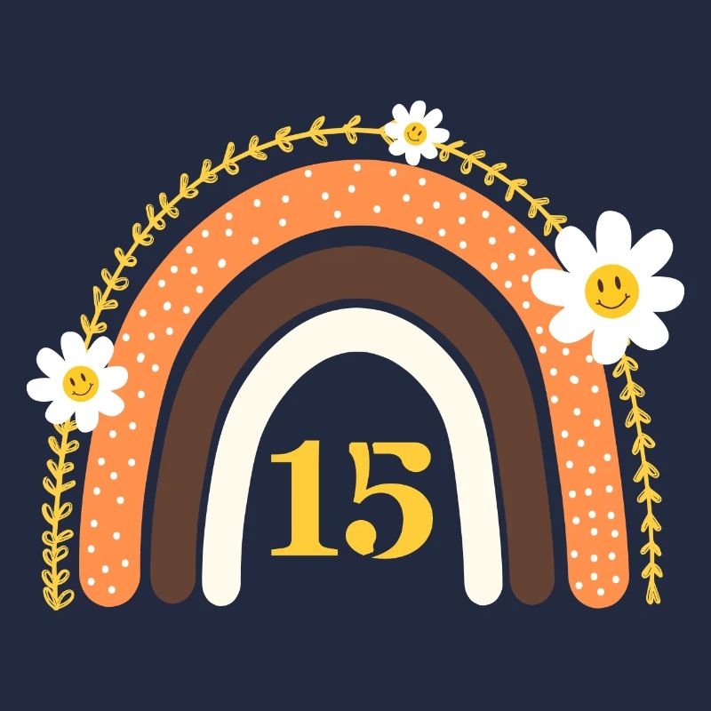 15e anniversaire rainbow jaune