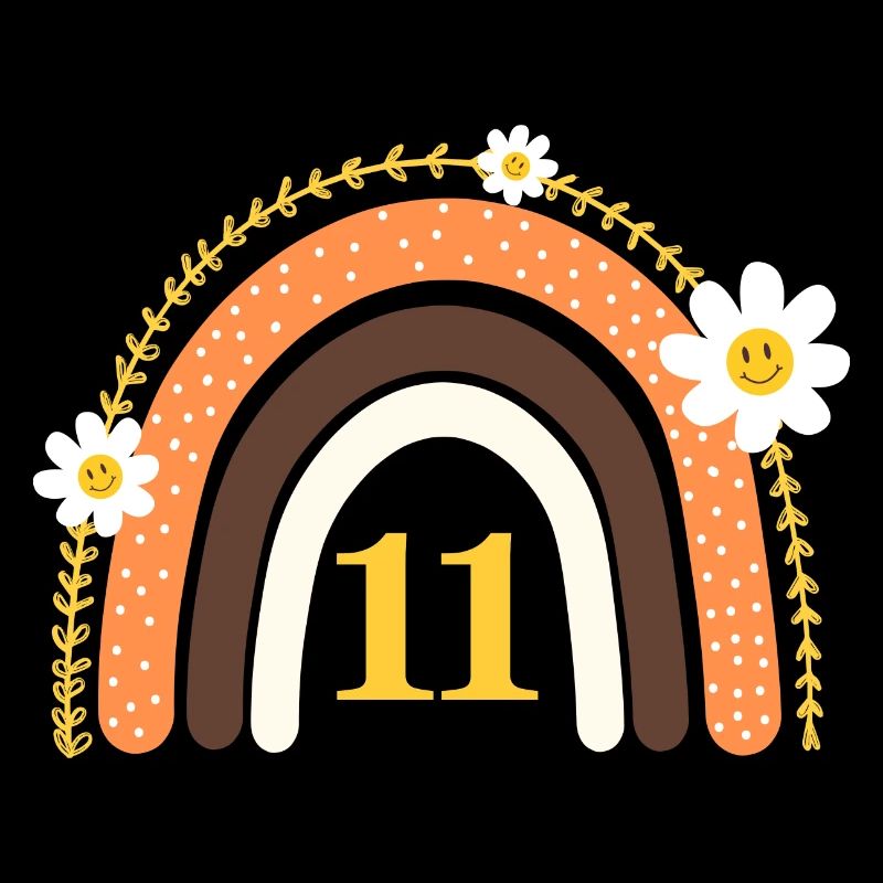 11e anniversaire rainbow jaune