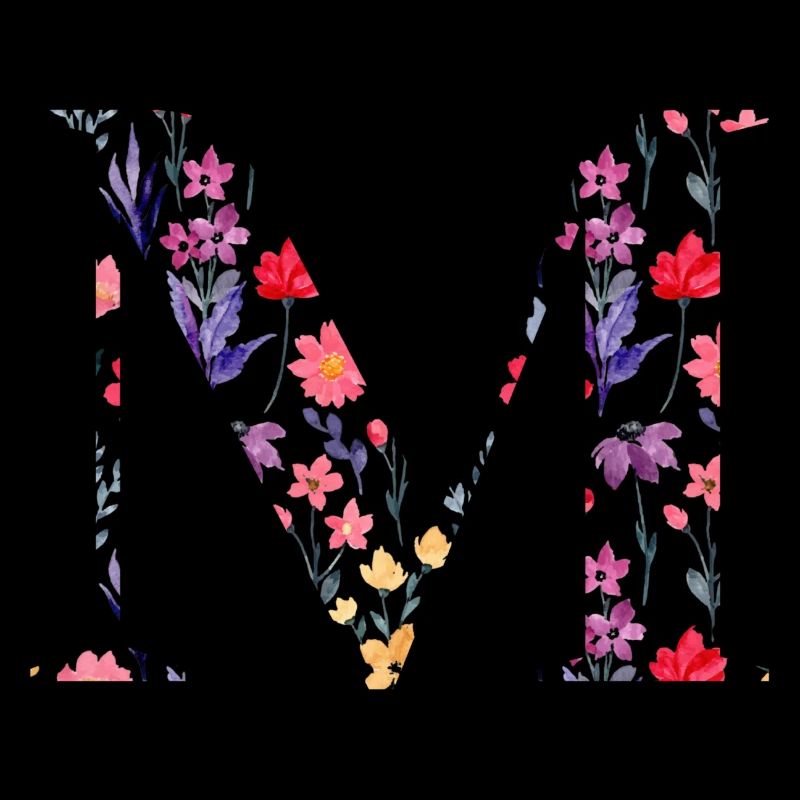 Personalized Floral Letter M - Gift Idea