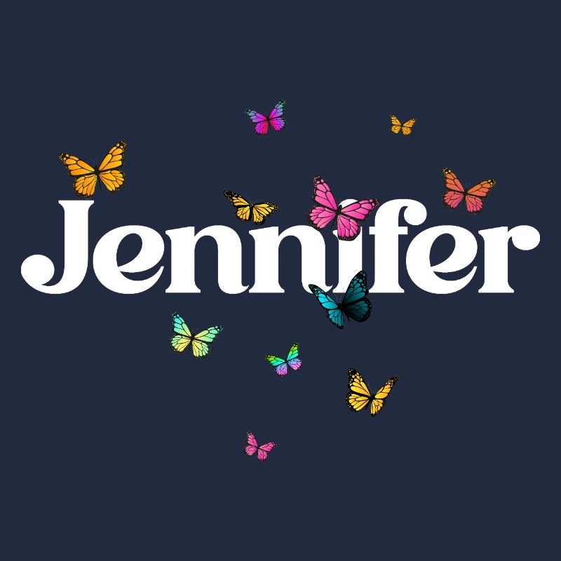 Schöner Mädchenname mit Schmetterlingen JENNIFER
