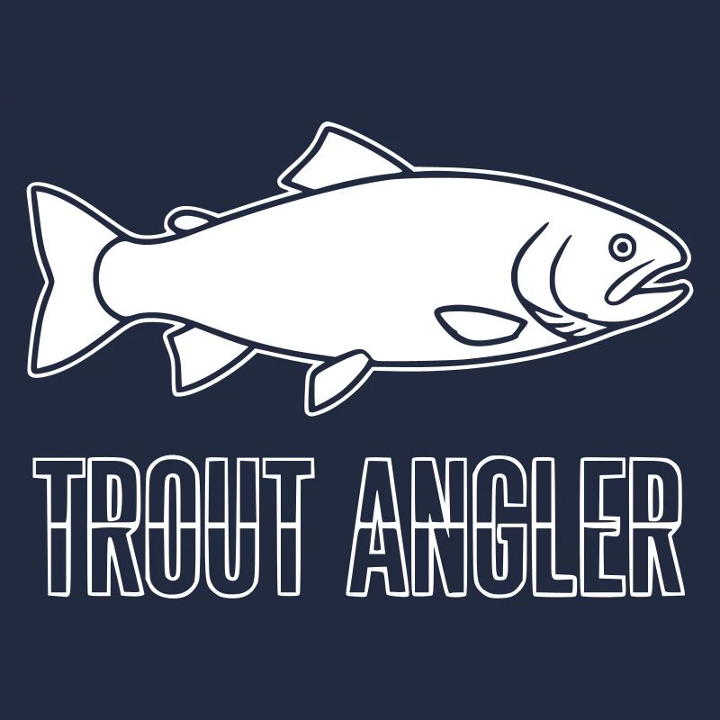 Pêcheur à truites, pêche à la truite, slogan Logo