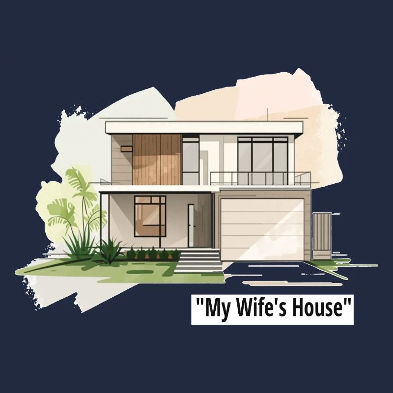 Ultramoderne Familienhausillustration