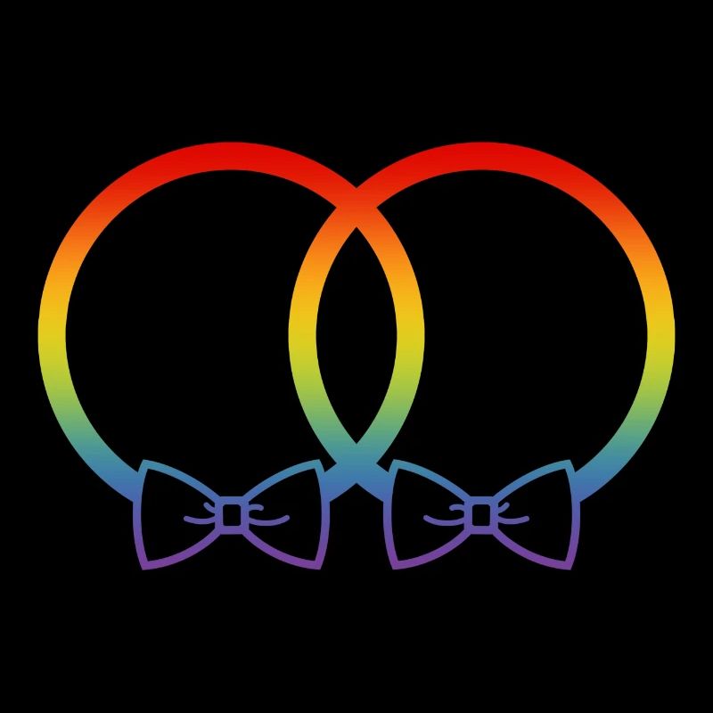 LGBT Eheringe Hochzeit JGA Paar Regenbogen Fliege