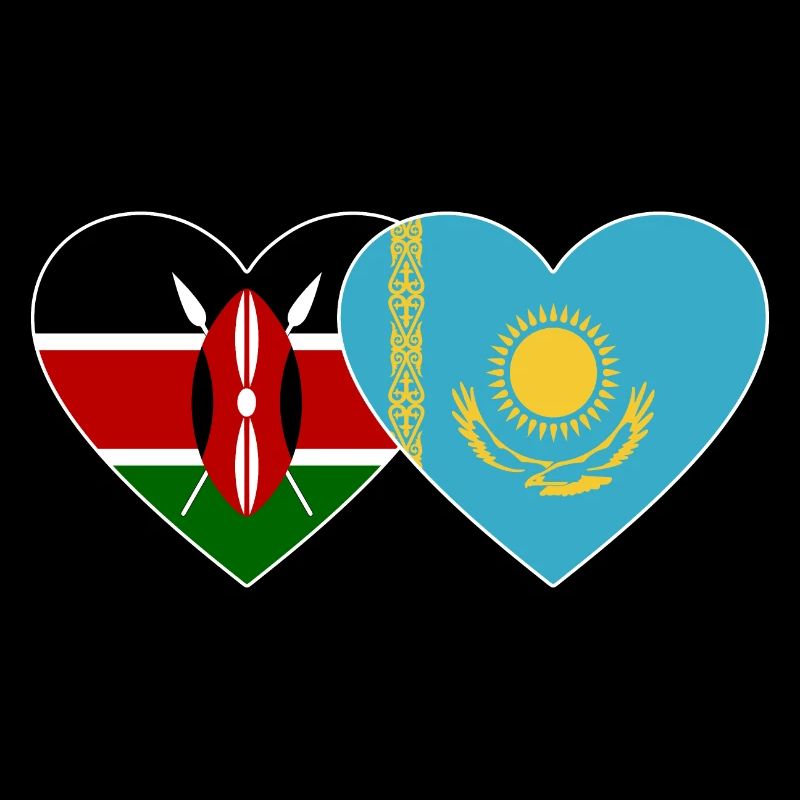 Kenya KazakhstanFlag Heart