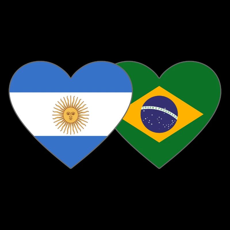 Argentine Brésil Drapeau Coeur