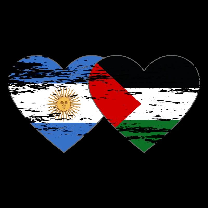 Argentine Palestine Drapeau Coeur