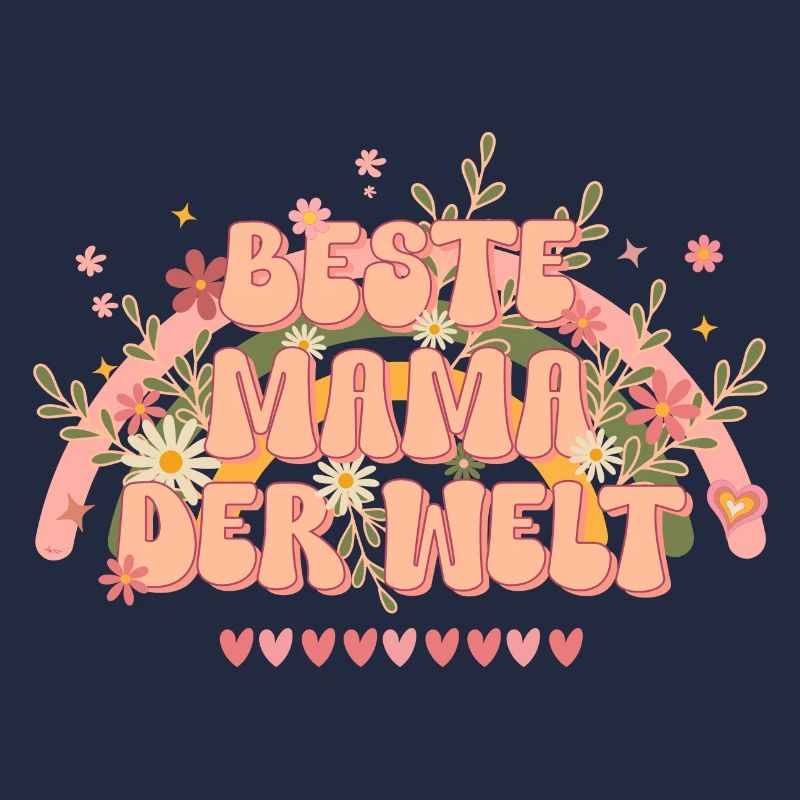 Muttertag Beste Mama der Welt Geschenk groovy 70er