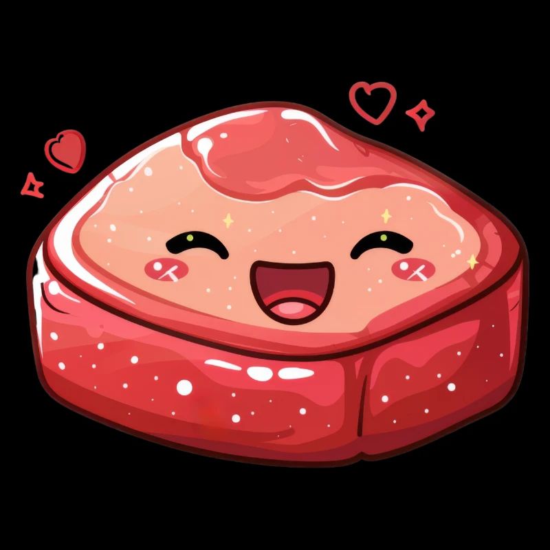 Süßes Steak mit Kulleraugen