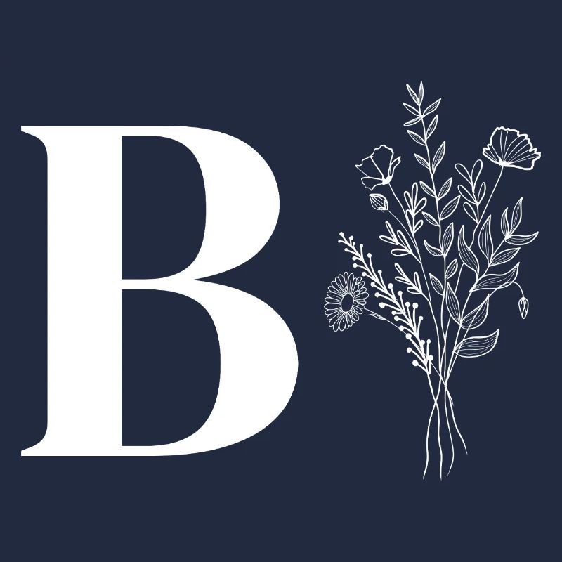 Lette b fleurs minimalistes