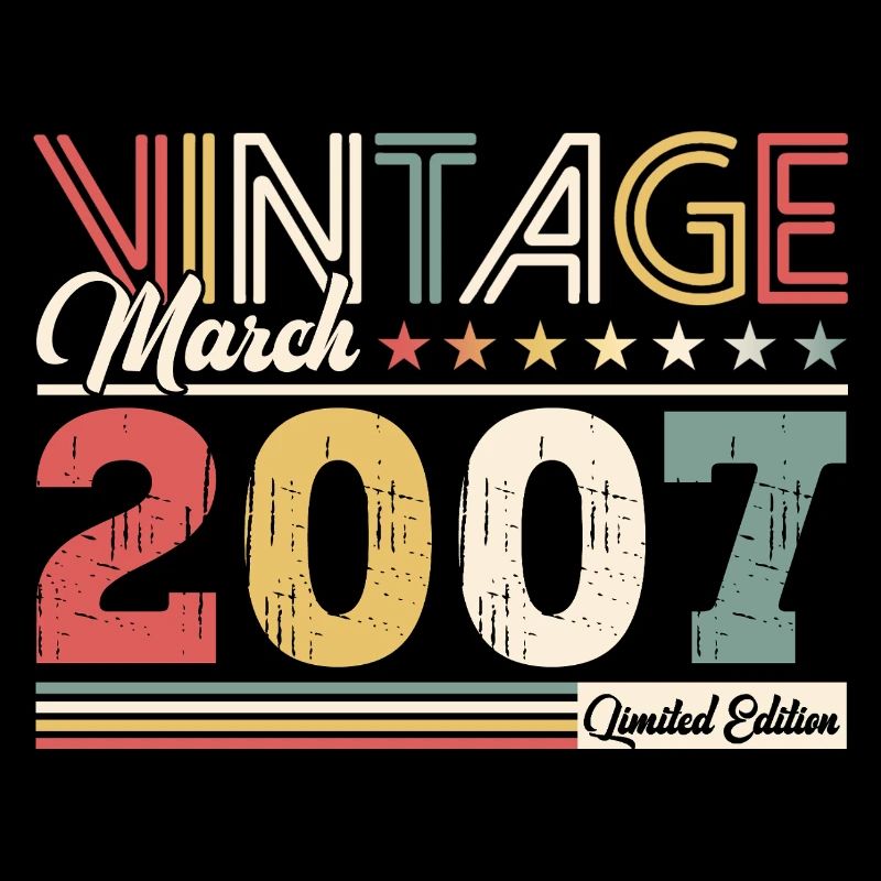 18. Geburtstag Geschenk Mann Vintage März 2007