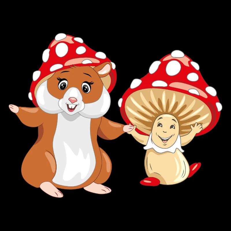 Drôle de hamster et amanite heureuse