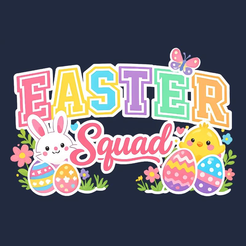 Ostern Squad Bunte Eier Küken