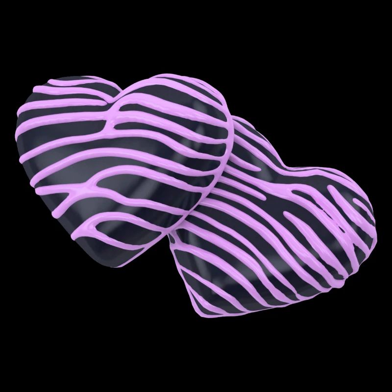 Pink Hearts auf Schwarz