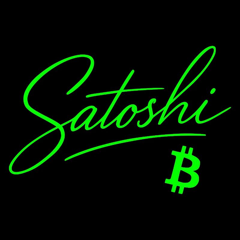 Satoshi Lettering Bitcoin Neon Motif Crypto Fan