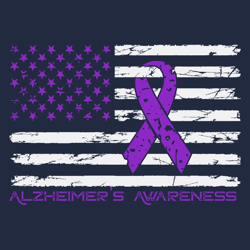 Ruban Violet Alzheimer Drapeau US