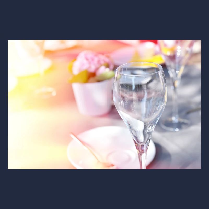 Sunlit Glassware on wedding table