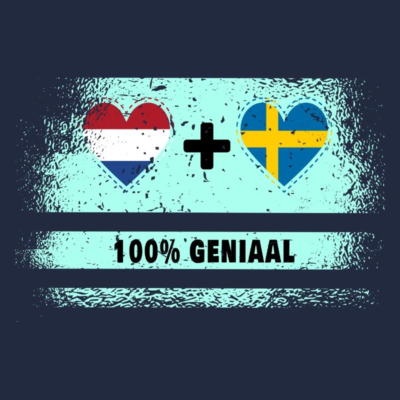 Drapeau 100% Genius de la Suède et des Pays-Bas