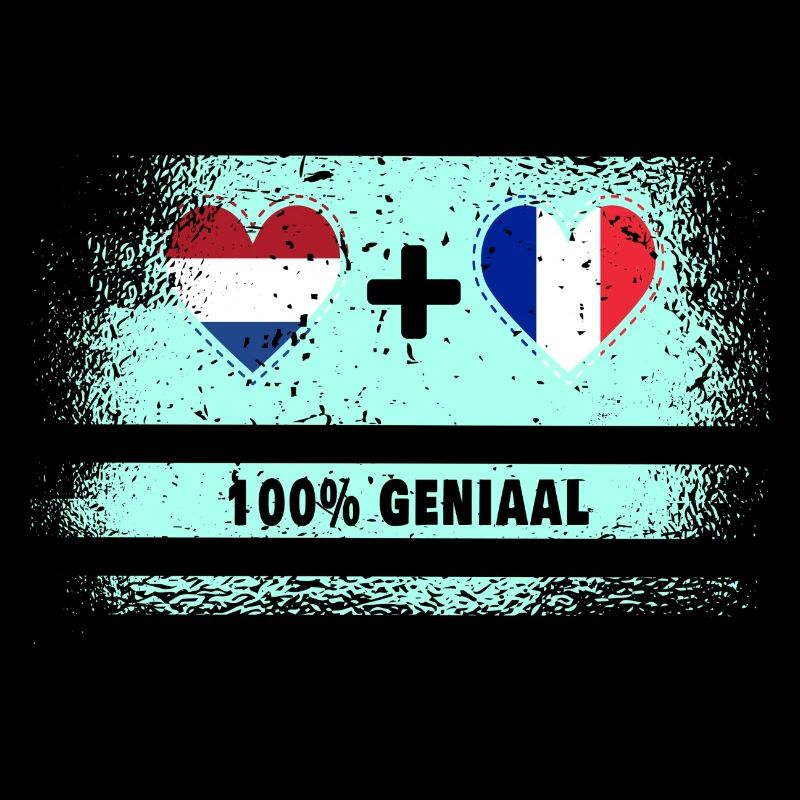 Drapeau 100% Genius de la France et des Pays-Bas