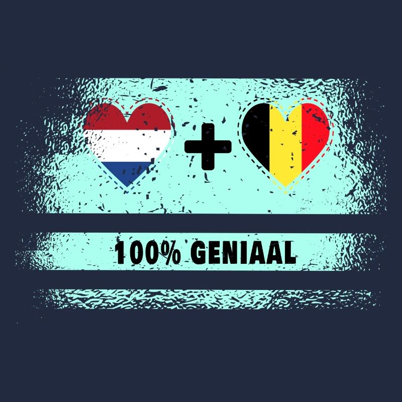 Drapeau 100% Genius de la Belgique et des Pays-Bas